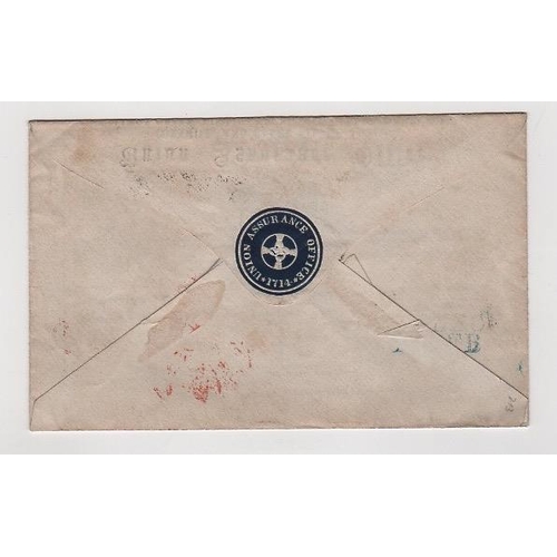 363 - 1860 (Feb 16) Cover with details of the Union Assurance Office printed inside, posted from London to... 