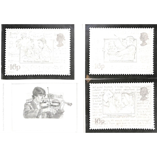 514 - 1984 British Council, artist's sketches and drawings by Brian Sanders in pencil (35, including issue... 