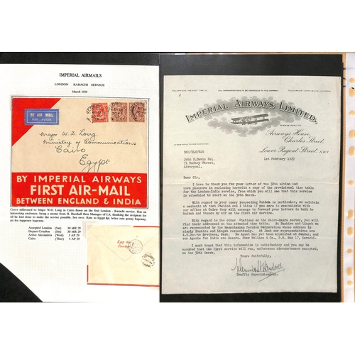 53 - 1929 (Mar 26-30) First flight covers and cards from G.B (22) or Southern Ireland, carried on the Lon... 