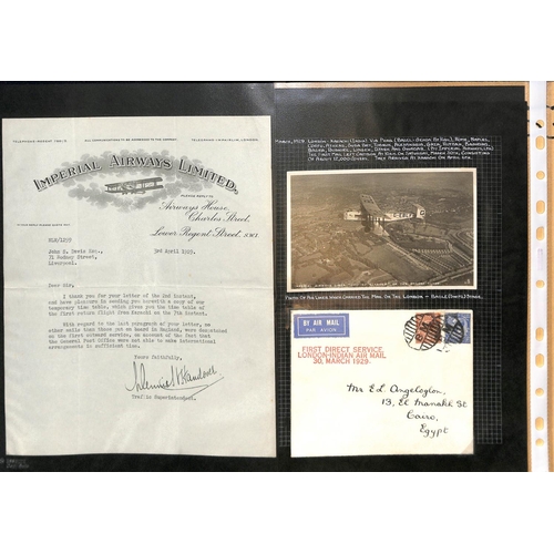 53 - 1929 (Mar 26-30) First flight covers and cards from G.B (22) or Southern Ireland, carried on the Lon... 