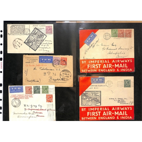 53 - 1929 (Mar 26-30) First flight covers and cards from G.B (22) or Southern Ireland, carried on the Lon... 