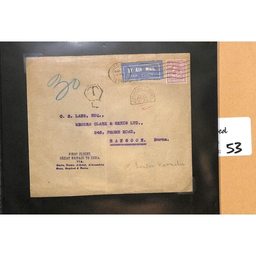 53 - 1929 (Mar 26-30) First flight covers and cards from G.B (22) or Southern Ireland, carried on the Lon... 