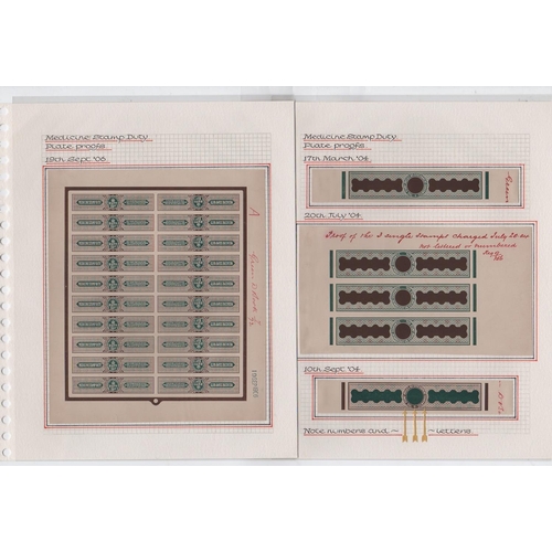 533 - Medicine Duty. c.1902-07 Proofs in black, comprising large size proofs with uncleared duty plate and... 