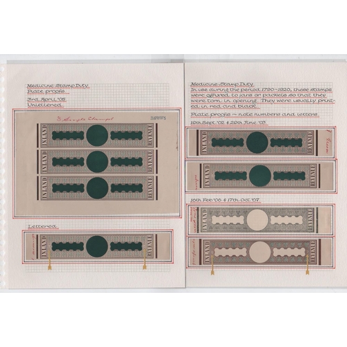 533 - Medicine Duty. c.1902-07 Proofs in black, comprising large size proofs with uncleared duty plate and... 