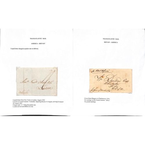 569 - Transatlantic Mail. 1822-67 Entire letters and covers, mainly stampless letters to (2) or from (10) ... 