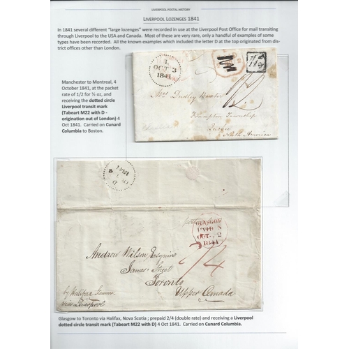 581 - 1841 (Oct) Entire letters to Canada carried on the Cunard Packet 