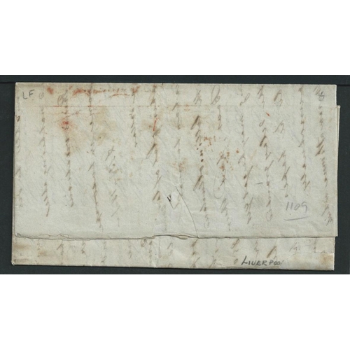 586 - Retaliatory Rate. 1848 (Oct 21) Entire letter from Liverpool to New Orleans prepaid 1/-, carried on ... 