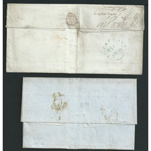 587 - Collins Line. 1850 (Apr 20) Entire letter posted from Christianna, Wis., to Scotland, paid 24 cents,... 