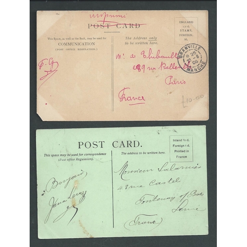 604 - Granville. 1903-11 Picture postcards from Jersey to France franked by KEVII ½d (3 cards), 2 x &... 