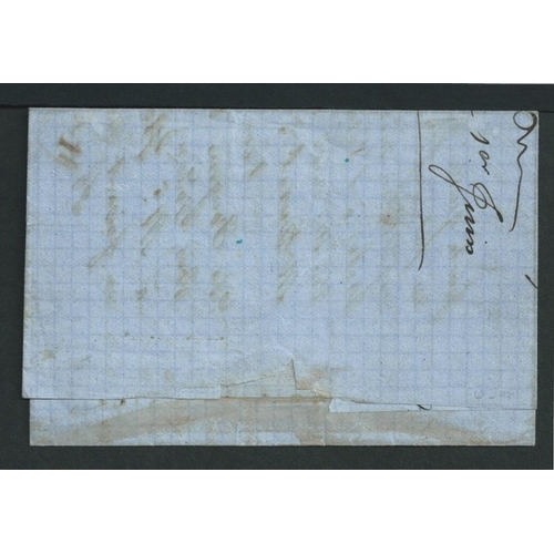 611 - St. Malo. 1867 (May 31) Entire letter from Jersey to St. Malo franked 1866 4d plate 8 cancelled larg... 