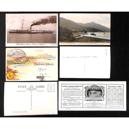 630 - Duchess of Hamilton. 1906-11 Picture postcards franked ½d, cancelled at Wemyss Bay, Dunoon or G... 