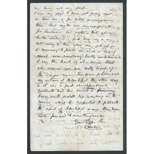 651 - 1855 Covers to Lady Wrottesley in England posted from Triest, Constantinople (French P.O) or Corfu, ... 