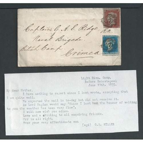 652 - 1855-56 Covers with enclosed letters from (2) or to the Crimea, comprising 1855 cover from London to... 