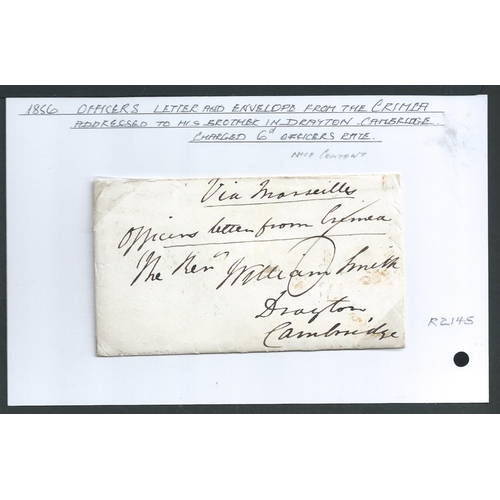 652 - 1855-56 Covers with enclosed letters from (2) or to the Crimea, comprising 1855 cover from London to... 