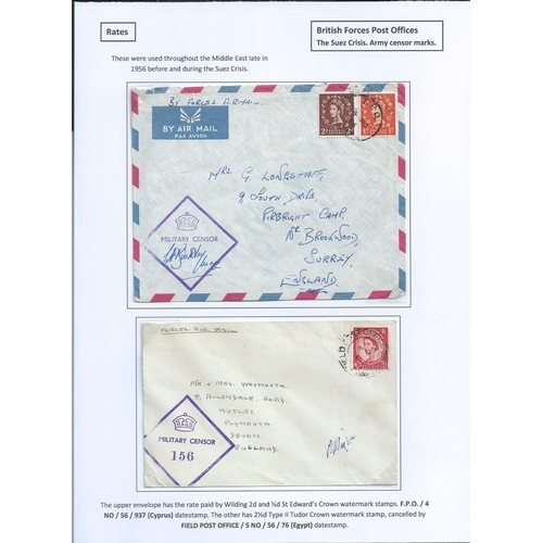 664 - 1956 (Nov 2 - Dec 18) Covers with F.P.O datestamps 61 (Libya), 76 (Malta), 937 (Cyprus), or F.P.O ma... 