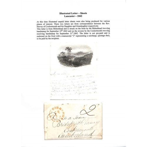 683 - 1828-49 Pictorial lettersheets, all postally used, pictorial views comprising 