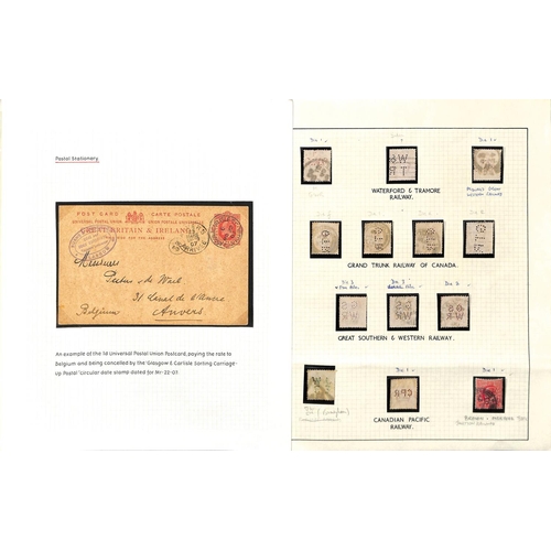 713 - 1845-1950 Covers and cards (40) including T.P.O cancels, letters from railway companies, 1906 L.N.W.... 