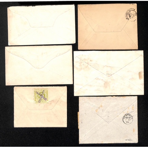 727 - 1902-04 Commercial covers with 2d railway stamps and 1d postage, including London & South Western Ra... 