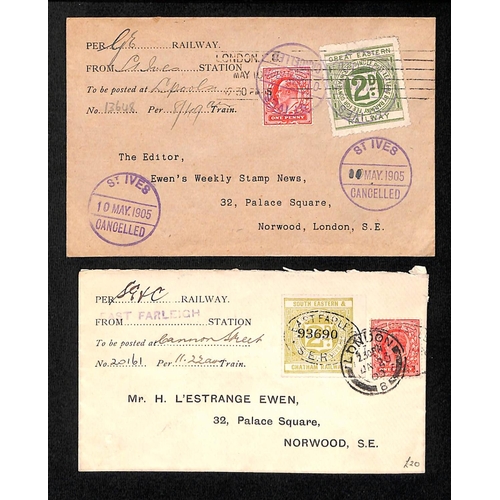 730 - 1905-11 Covers to H. L'Estrange Ewen or Ewen's Weekly Stamp News all franked KEVII 1d and bearing a ... 