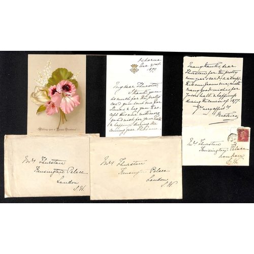 766 - Princes Beatrice. 1869-80 Letters (2) and Christmas cards (6) from Princes Beatrice (youngest daught... 