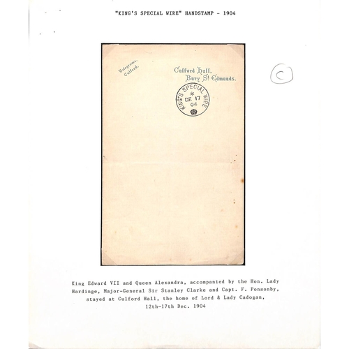 768 - 1904 (Dec 17) Notepaper of Culford Hall, Bury St. Edmunds, bearing a proof strike of the rare 