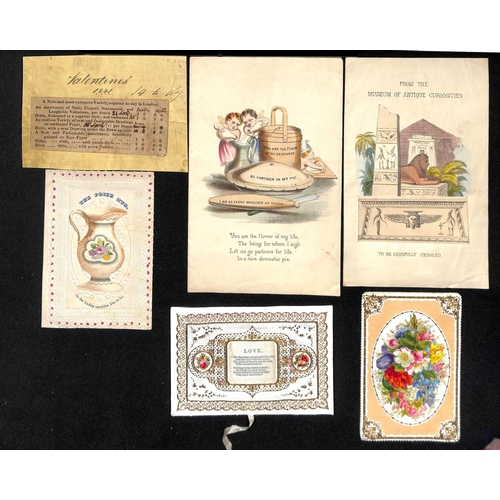 784 - c.1840-80 Valentine cards including mechanical types, fan types, boxed cards, etc. Also embossed val... 