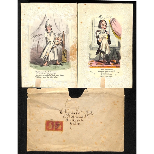 784 - c.1840-80 Valentine cards including mechanical types, fan types, boxed cards, etc. Also embossed val... 