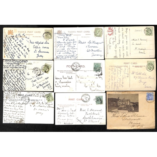 785 - 1902-10 Picture postcards and covers with various Jersey sub-office cancels including Trinity rubber... 