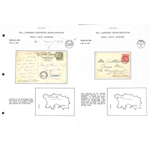 785 - 1902-10 Picture postcards and covers with various Jersey sub-office cancels including Trinity rubber... 