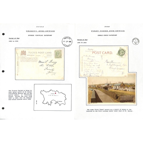 785 - 1902-10 Picture postcards and covers with various Jersey sub-office cancels including Trinity rubber... 