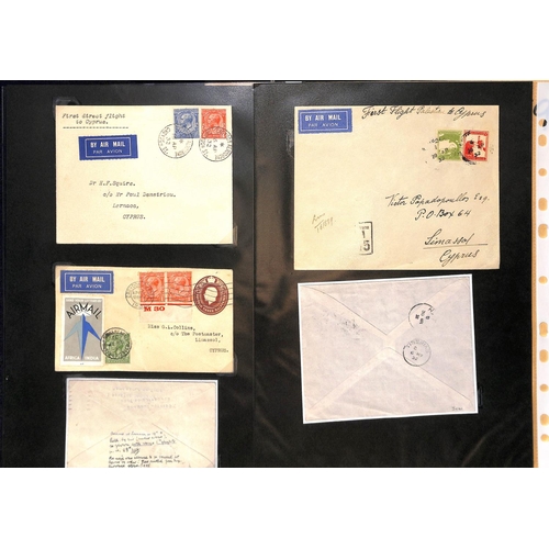 79 - Cyprus. 1932 (April 16-19) Covers carried on the first direct flight from London to Cyprus (4, one w... 