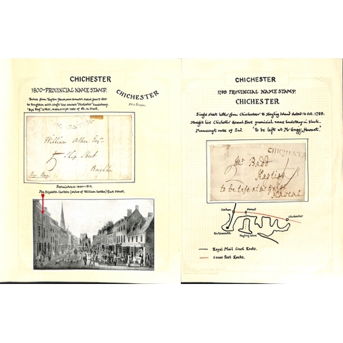 805 - 1767-1837 Entire letters (18), an entire and a front, various Chichester handstamps including 