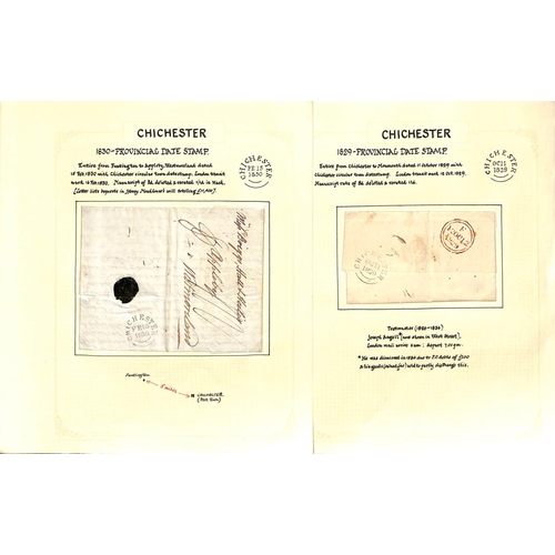 805 - 1767-1837 Entire letters (18), an entire and a front, various Chichester handstamps including 