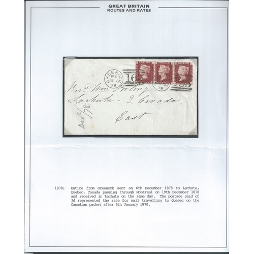 366 - Canada. 1863-78 Covers to Nova Scotia (2) or Prince Edward Island franked 6d, or to Canada franked 3... 