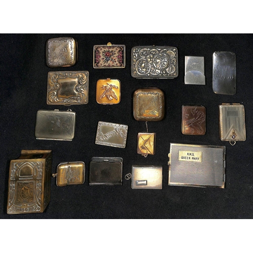 836 - Brass & Other Metals. Various small boxes, most probably American including small brass box with cli... 