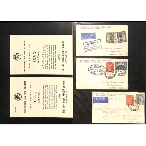 84 - 1929-38 First flight covers comprising 1919 (Apr 1-9) London to Karachi service covers from Baghdad ... 