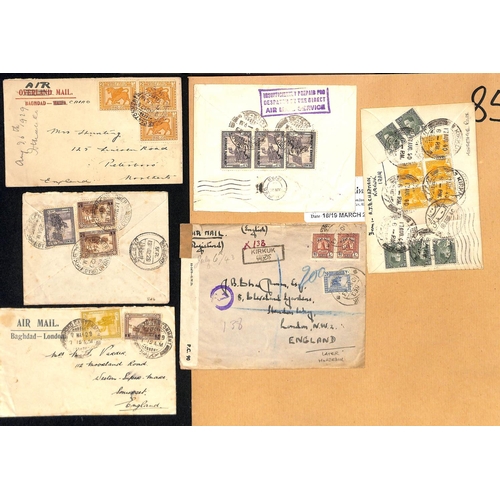 85 - 1929-43 Covers, mainly commercial mail to G.B including 1929 cover franked 8a (official stamps) with... 