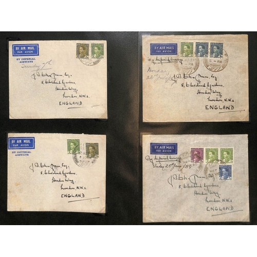 85 - 1929-43 Covers, mainly commercial mail to G.B including 1929 cover franked 8a (official stamps) with... 