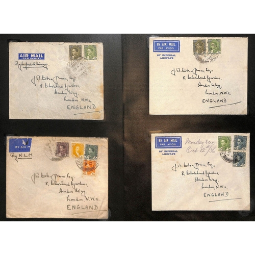 85 - 1929-43 Covers, mainly commercial mail to G.B including 1929 cover franked 8a (official stamps) with... 