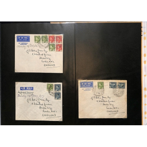 85 - 1929-43 Covers, mainly commercial mail to G.B including 1929 cover franked 8a (official stamps) with... 