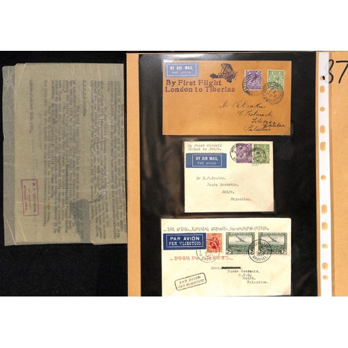 87 - Palestine. 1929-38 Covers including 1929 (Apr 2-4) first flights from Gaza to London or Calcutta and... 