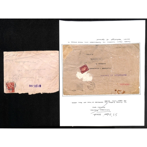 871 - 1940-45 Covers comprising 1940 (Jan. 23) cover from London to Copenhagen, water damaged and the stam... 