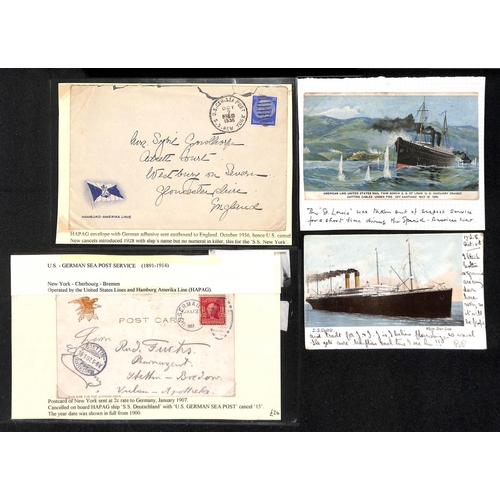 899 - Sea Post Offices. 1908-36 Covers and cards with transatlantic Sea Post cancels including 1908 