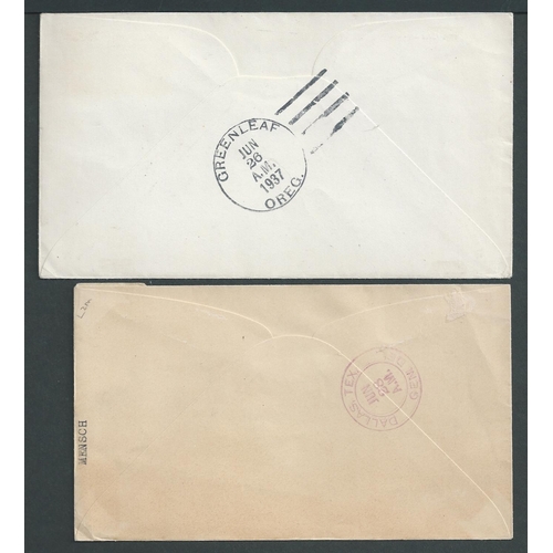 900 - Pacific Islands - 1937 Solar Eclipse Expedition. 1937 Covers with US stamps cancelled by 