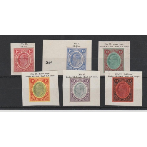 931 - Fifth Colour Scheme, supplementary sheet, Nyasaland type 1d trials on separate pieces each with prin... 