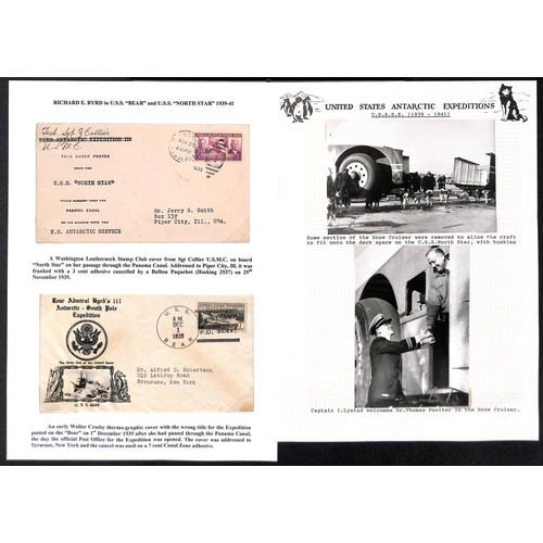 953 - Byrd Third Antarctic Expedition. 1939-41 Covers (14) and photos (10) including 1939 covers posted en... 