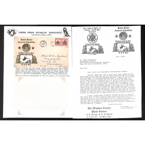 953 - Byrd Third Antarctic Expedition. 1939-41 Covers (14) and photos (10) including 1939 covers posted en... 