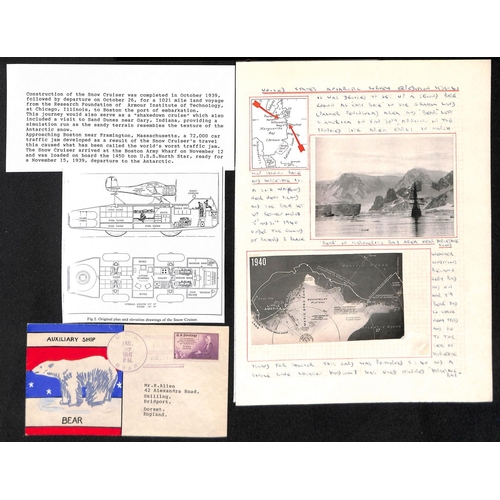 953 - Byrd Third Antarctic Expedition. 1939-41 Covers (14) and photos (10) including 1939 covers posted en... 