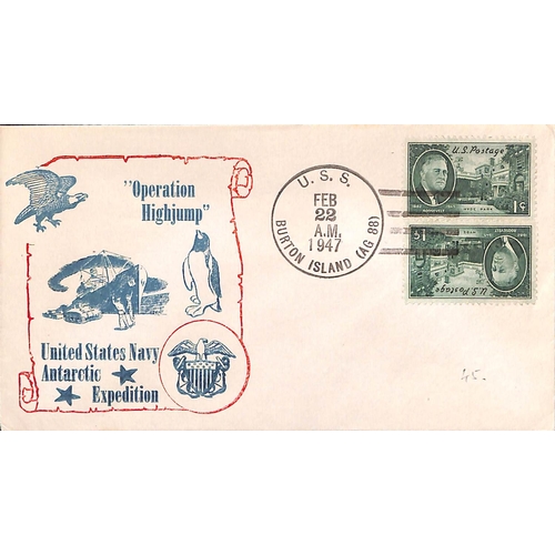 954 - Operation Highjump. 1946-47 Covers and cards, various cachets and cancels including U.S.S 