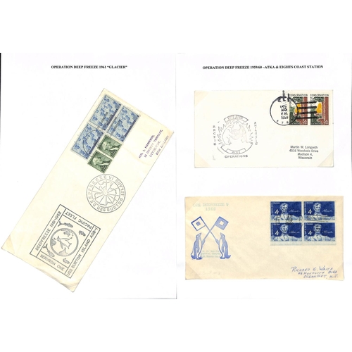 956 - Operation Deep Freeze. 1956-69 Covers and cards, various cancels and cachets from Little America, Po... 